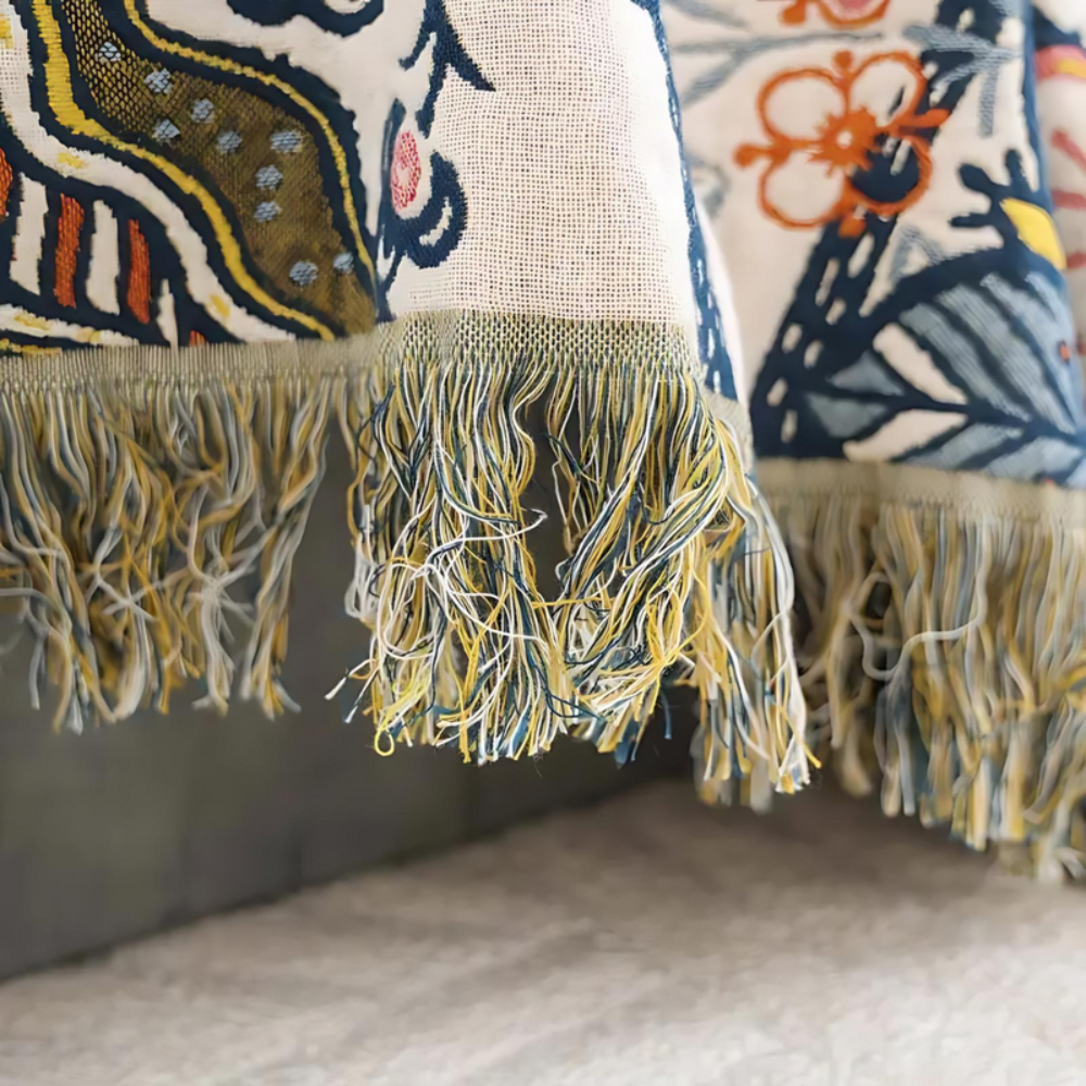 Living Room Rustic Floral Throw Blanket | Reversible Design 4