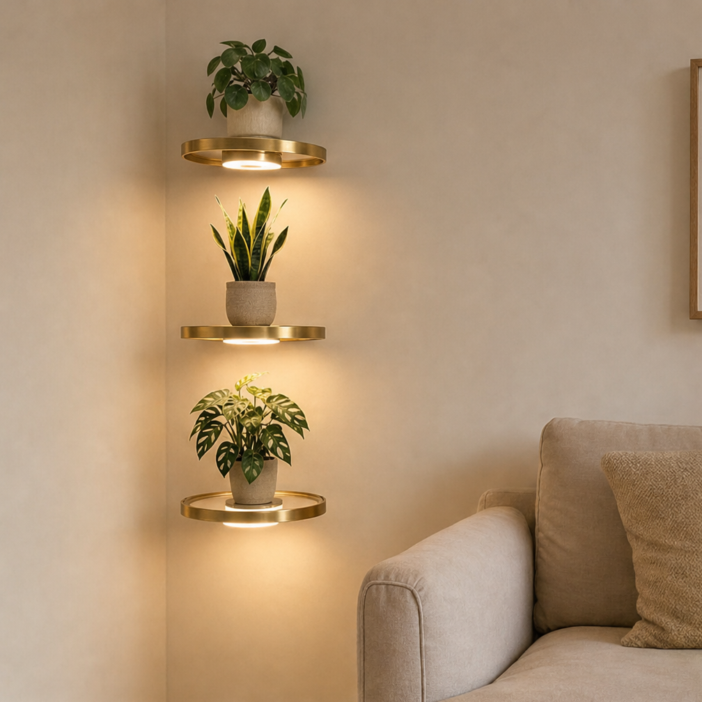 Lumishel – Round LED Floating Wall Shelf 0
