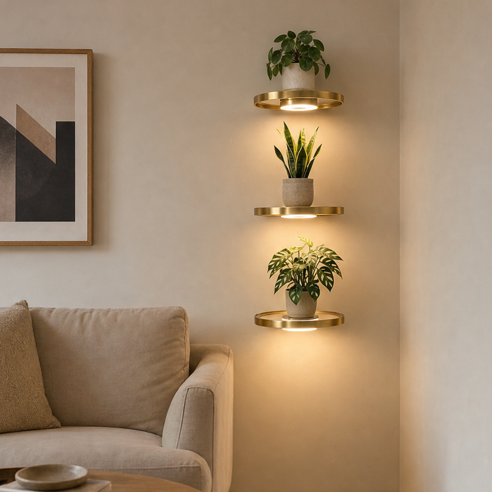Lumishel – Round LED Floating Wall Shelf 1