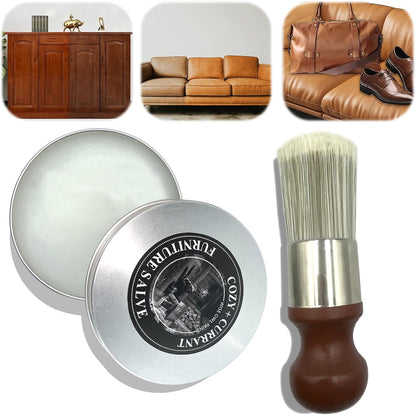 LuxRoyale Furniture Salve And Brush For Leather And Wood 0