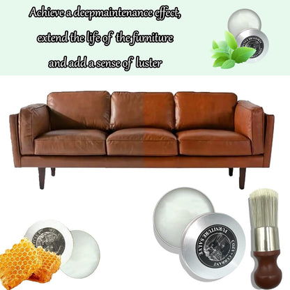 LuxRoyale Furniture Salve And Brush For Leather And Wood 4