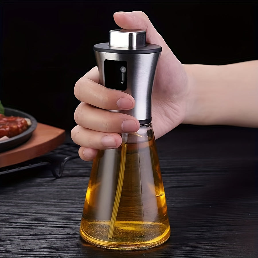 LuxRoyale Oil Spray Bottle – 304 Stainless Steel & Glass BPA-Free Dispenser for Cooking & BBQ 4