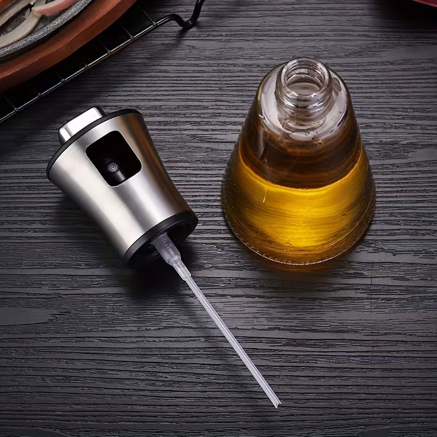 LuxRoyale Oil Spray Bottle – 304 Stainless Steel & Glass BPA-Free Dispenser for Cooking & BBQ 5