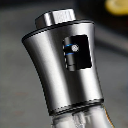 LuxRoyale Oil Spray Bottle – 304 Stainless Steel & Glass BPA-Free Dispenser for Cooking & BBQ 6