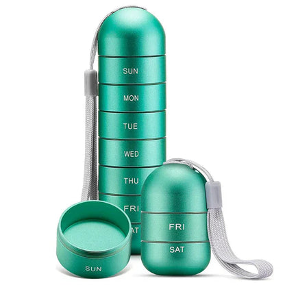Luxora Aluminum 7 Days Portable Pill Organizer for Travel 11