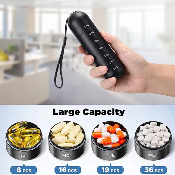 Luxora Aluminum 7 Days Portable Pill Organizer for Travel 3