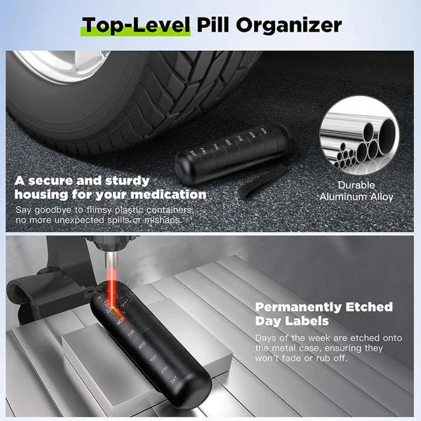 Luxora Aluminum 7 Days Portable Pill Organizer for Travel 6