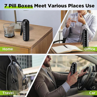 Luxora Aluminum 7 Days Portable Pill Organizer for Travel 8