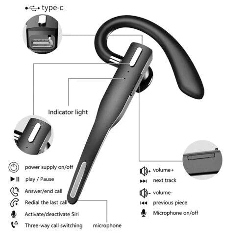 Luxora Dual Mic Wireless Bluetooth 5.1 Noise Cancelling Headset 6