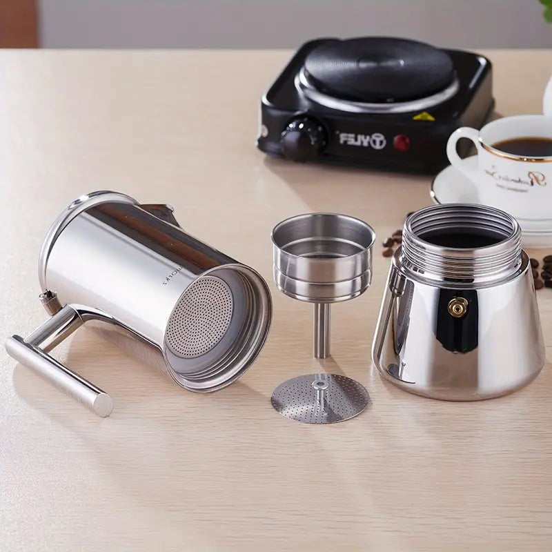 Luxora Moka Pot - Stainless Steel Design Stovetop Espresso Maker 2