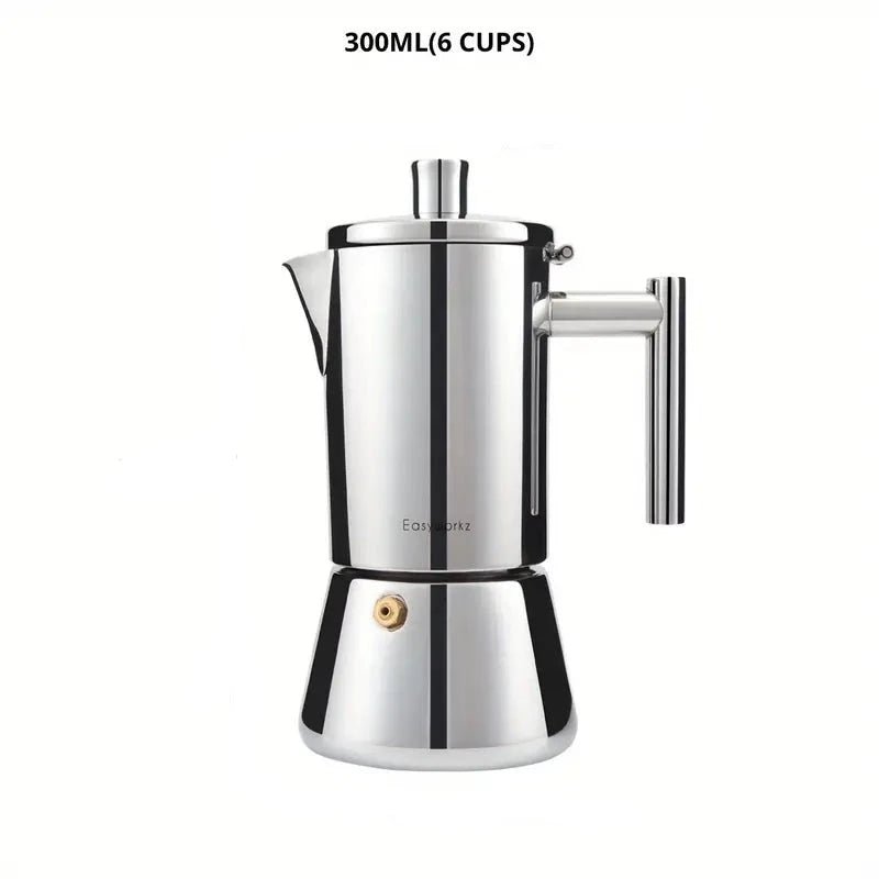 Luxora Moka Pot - Stainless Steel Design Stovetop Espresso Maker 5