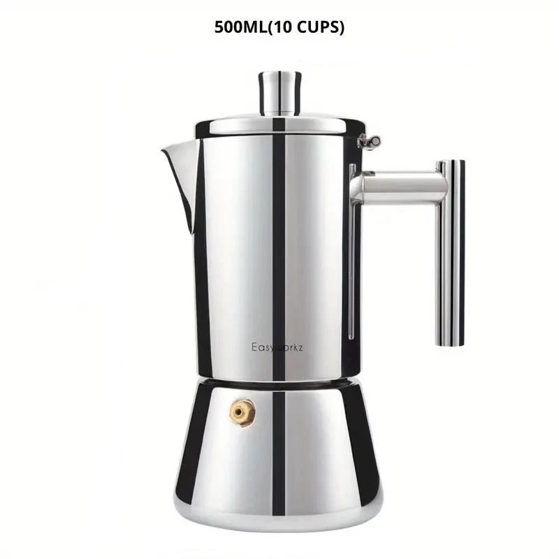 Luxora Moka Pot - Stainless Steel Design Stovetop Espresso Maker 6