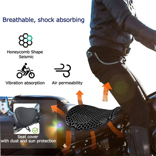 Luxora Motorcycle Gel Seat Pad for Long Distance Rides 6