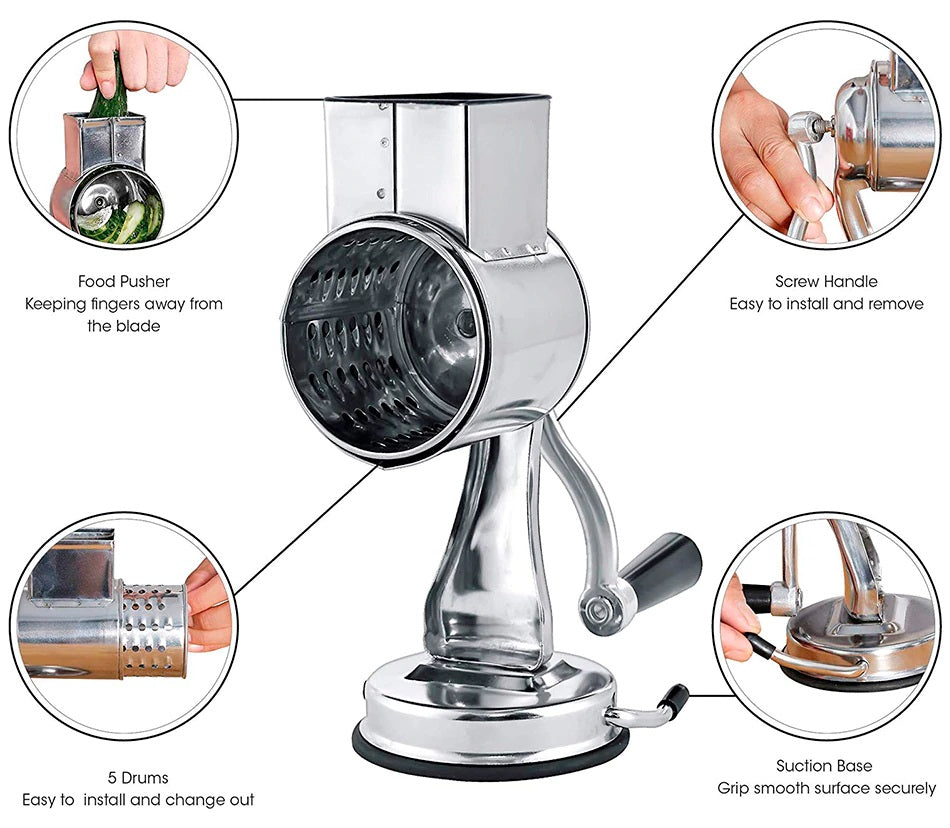 Luxora Multi-Functional Kitchen Rotary Food Grater Slicer 3