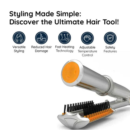 Luxora Professional 2 in 1 Rotating Iron Hair Brush 4