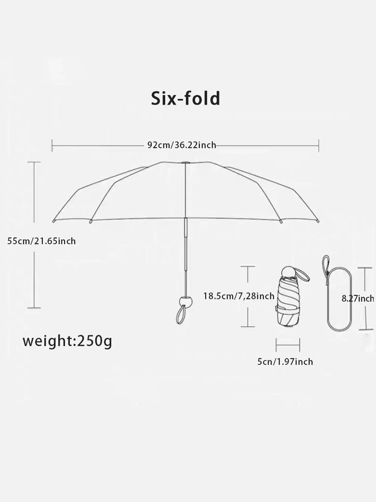 Luxora Travel Umbrella Compact Lightweight Portable UK Strong Waterproof Folding Umbrellas With 6 Rib Reinforced 3
