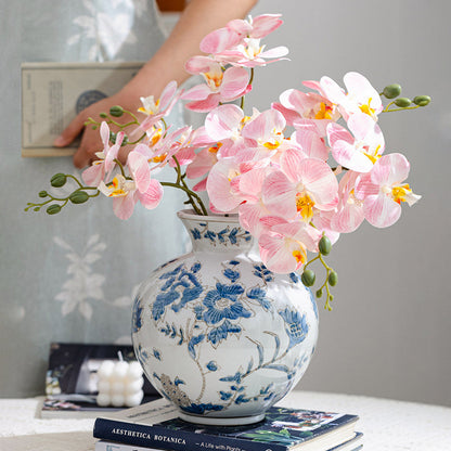 Luxury Gilded Chinoiserie Vase | Blue & White Porcelain Decor 0