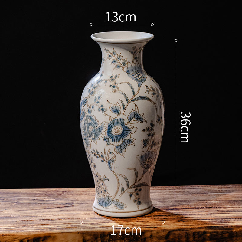 Luxury Gilded Chinoiserie Vase | Blue & White Porcelain Decor 6