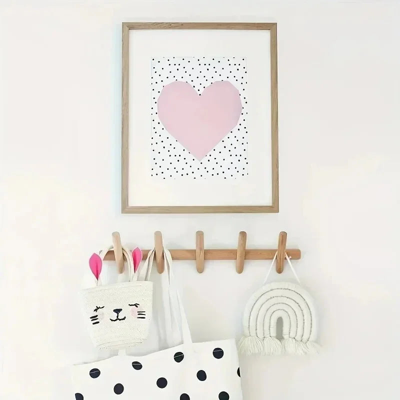 Maeve | Wall-Mounted Oak Coat & Hat Rack (5 Hooks) 3