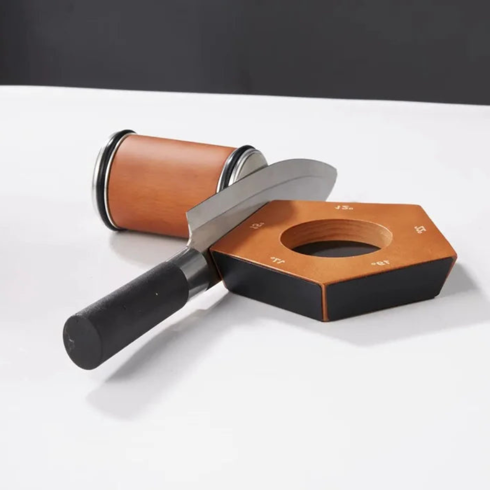 Manual Knife Sharpener | Diamond Coated Rolling Wheel for Precise Edge Control 0