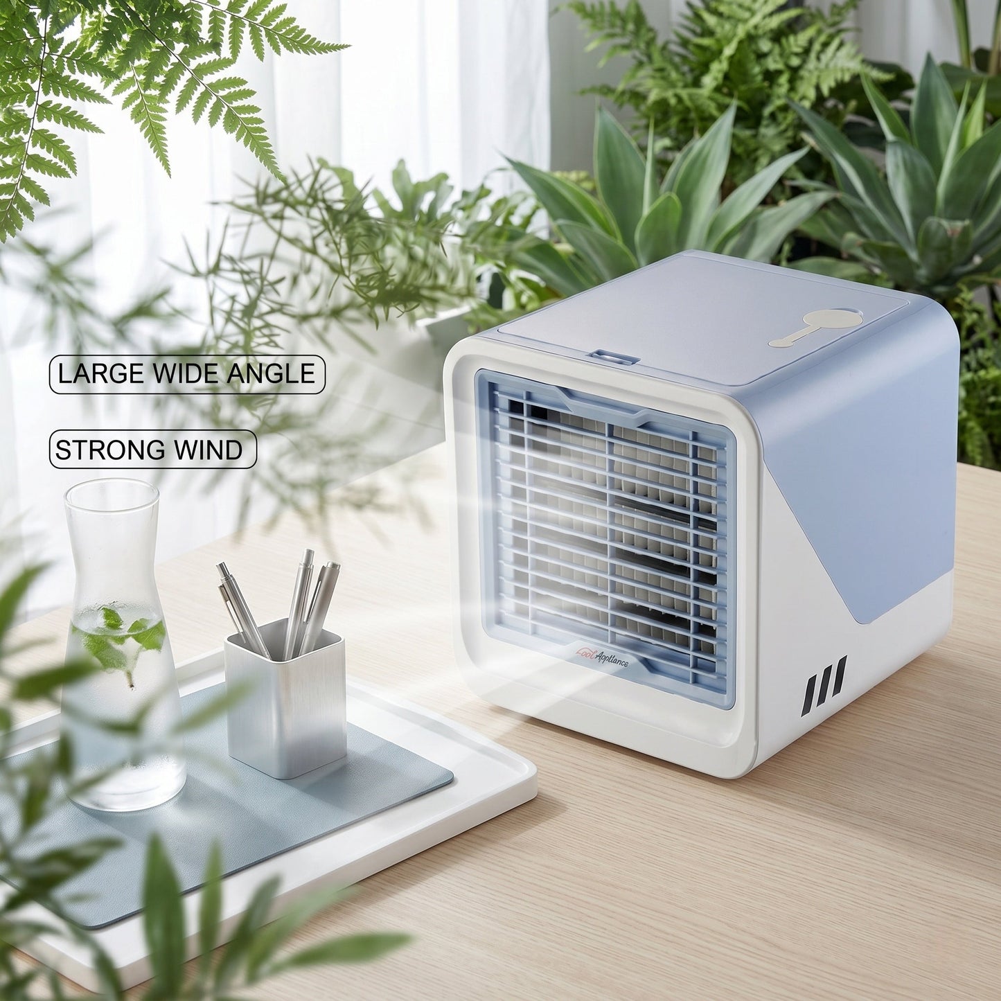 Mini Evaporative Air Cooler Fan | 120° Airflow | 3 Speed Settings | Night Light | USB Powered 4