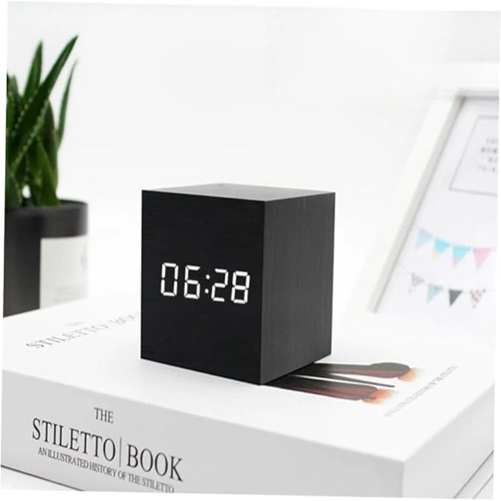 Mini LED Alarm Clock Compact Desk Clock with Night Mode 0