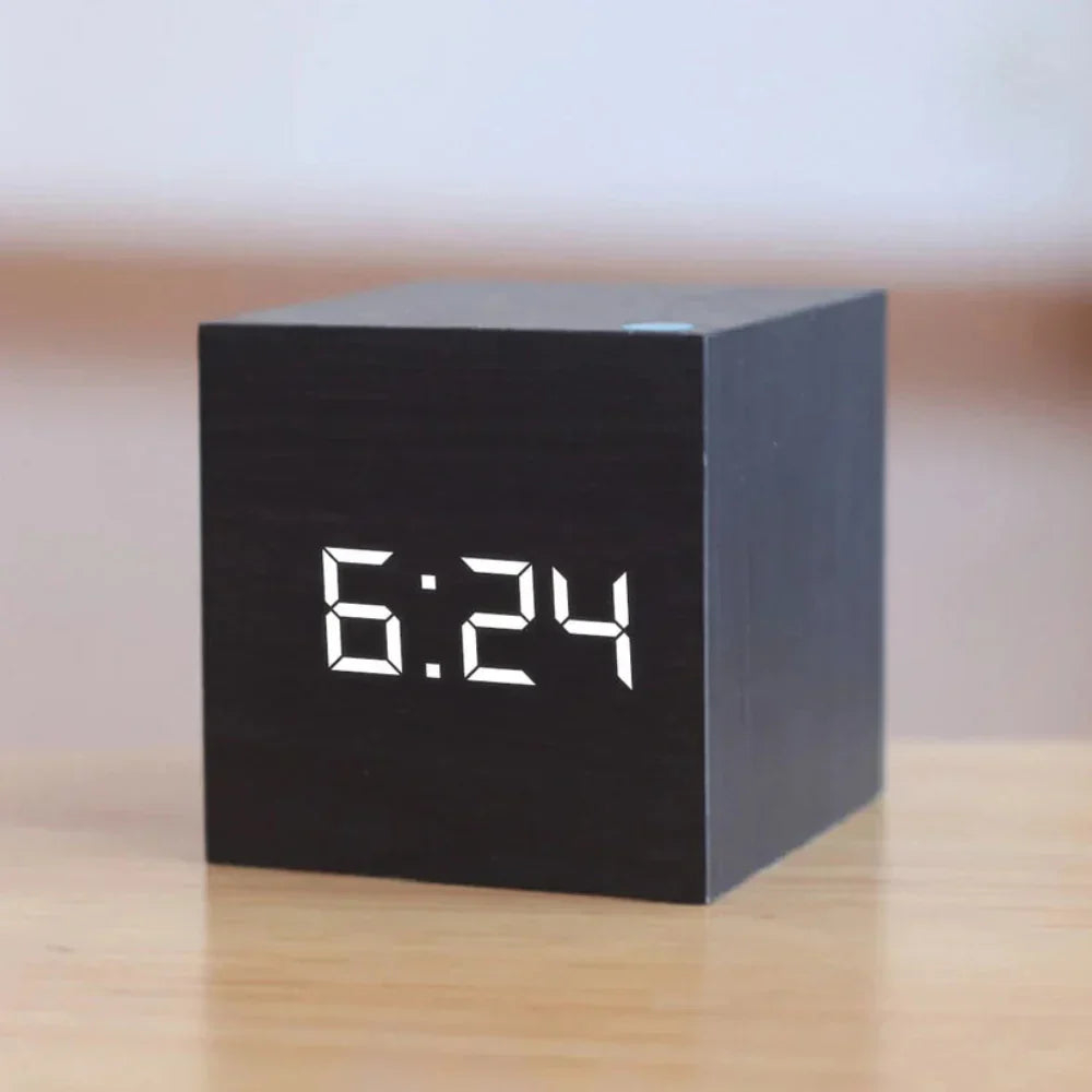 Mini LED Alarm Clock Compact Desk Clock with Night Mode 1