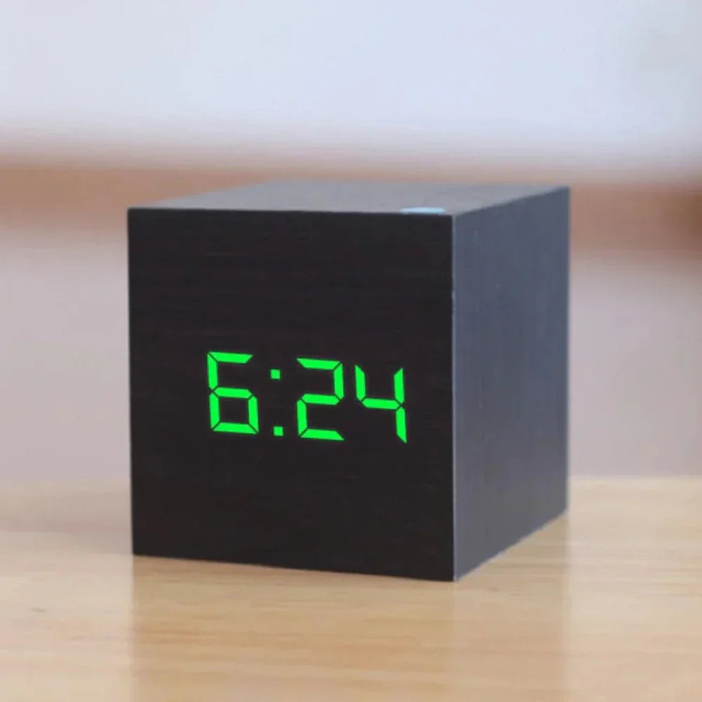 Mini LED Alarm Clock Compact Desk Clock with Night Mode 2