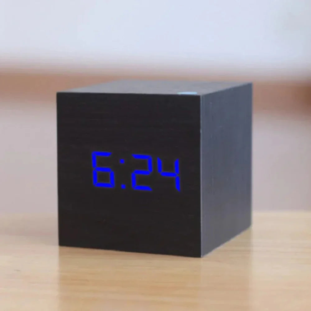 Mini LED Alarm Clock Compact Desk Clock with Night Mode 3