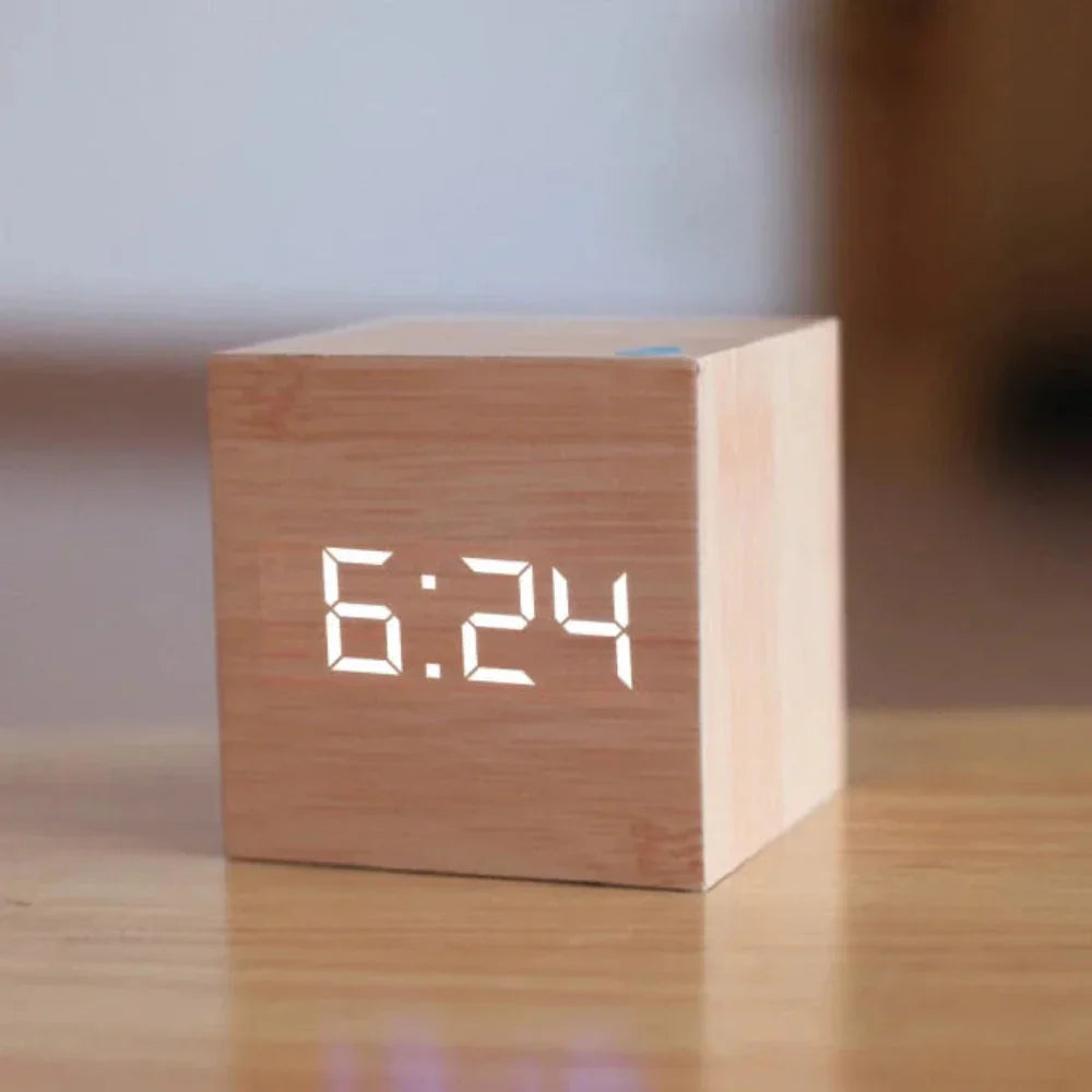 Mini LED Alarm Clock Compact Desk Clock with Night Mode 6