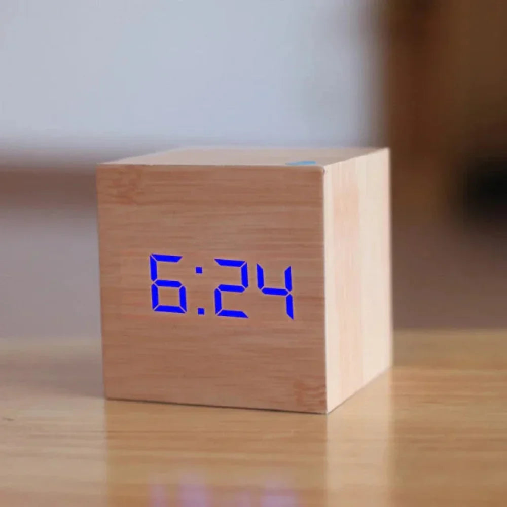 Mini LED Alarm Clock Compact Desk Clock with Night Mode 8