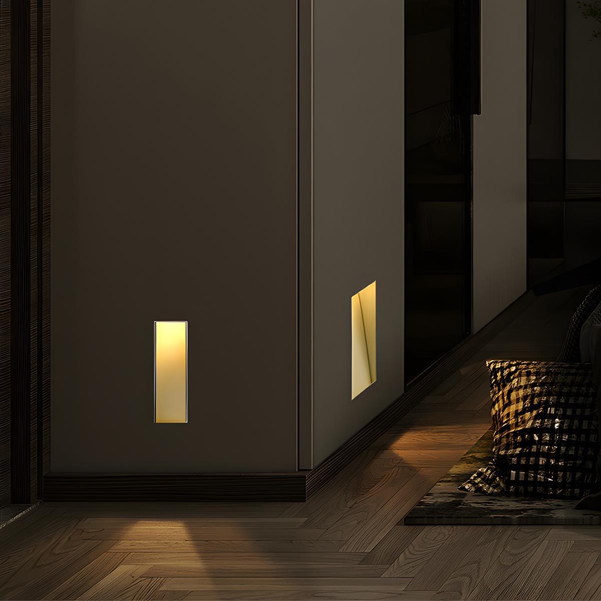 Minimalist LED Wall Sconce – White, Rectangular Design with Motion Sensor for the Hallway or Bedroom 0