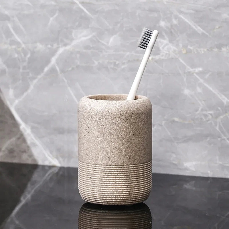 Minimalist Stone Bathroom Set 16
