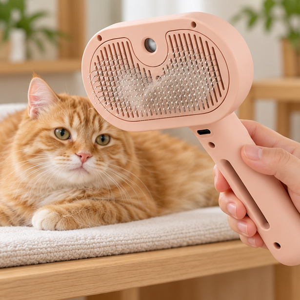 Royora Self Cleaning Pet Grooming Brush And Steam Cat Brush Massage Comb