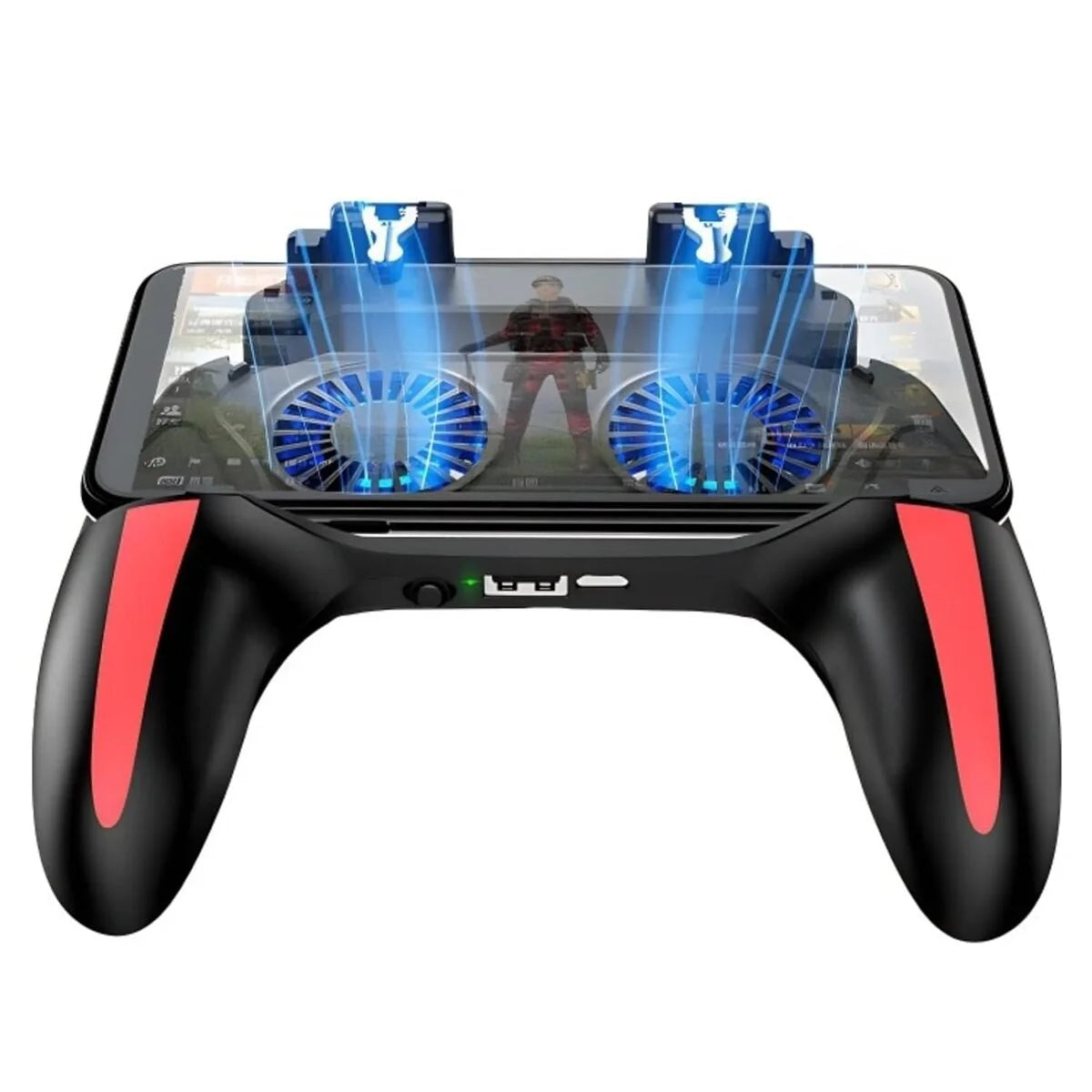 Mobile Gaming Controller with Cooling Fan 4-Finger Gamepad for iOS & Android 0