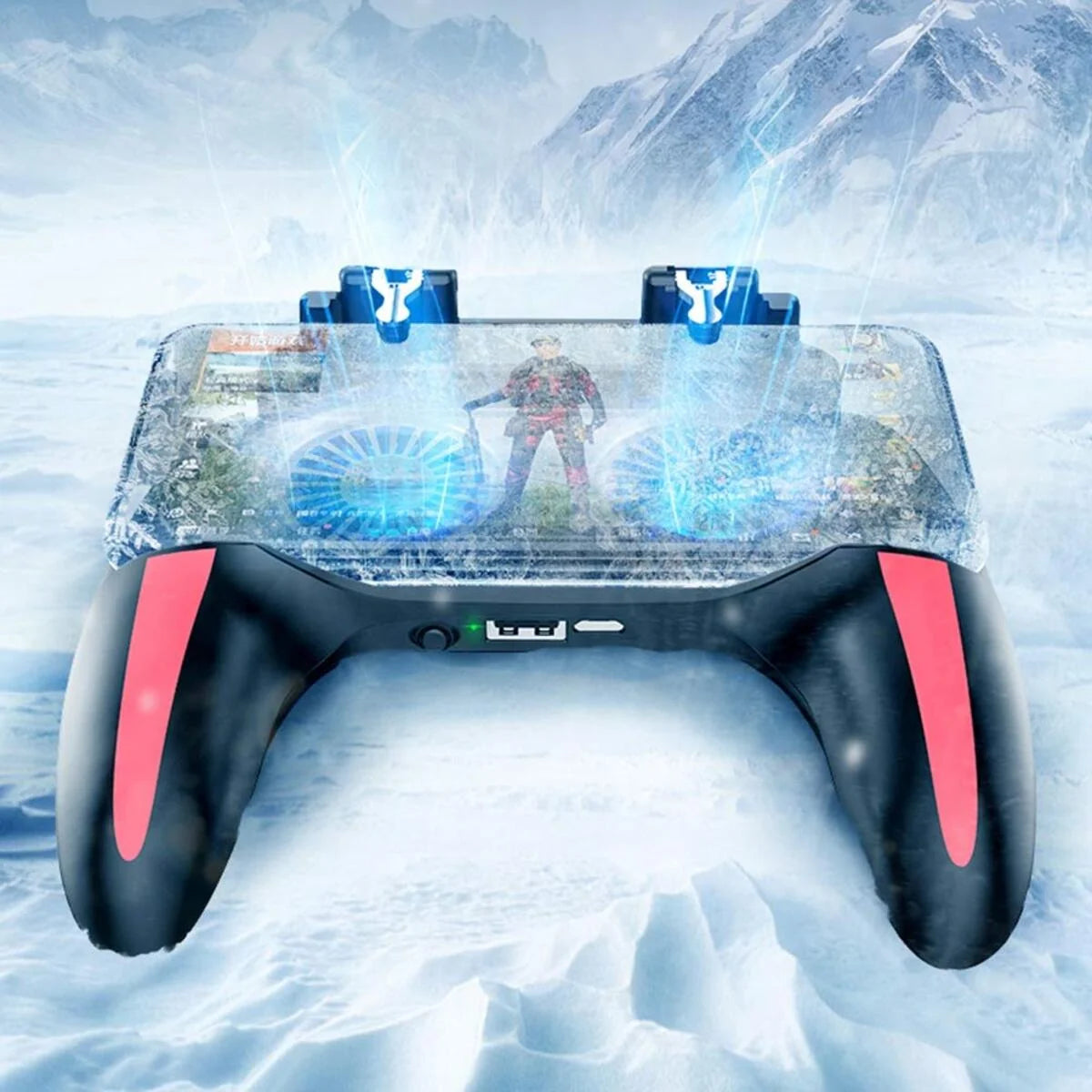 Mobile Gaming Controller with Cooling Fan 4-Finger Gamepad for iOS & Android 5