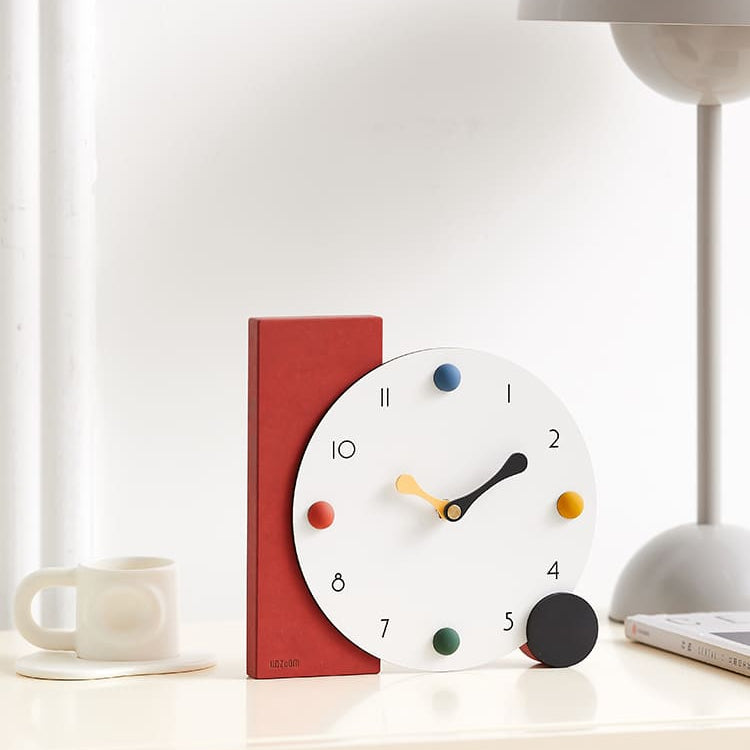 Modern Minimalist Colour Dot Desk Clock 2