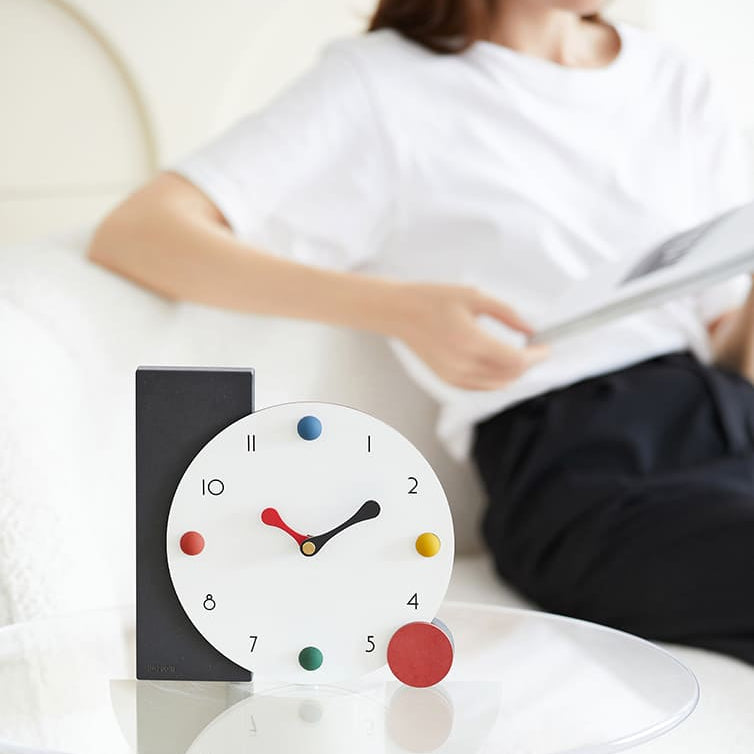 Modern Minimalist Colour Dot Desk Clock 3