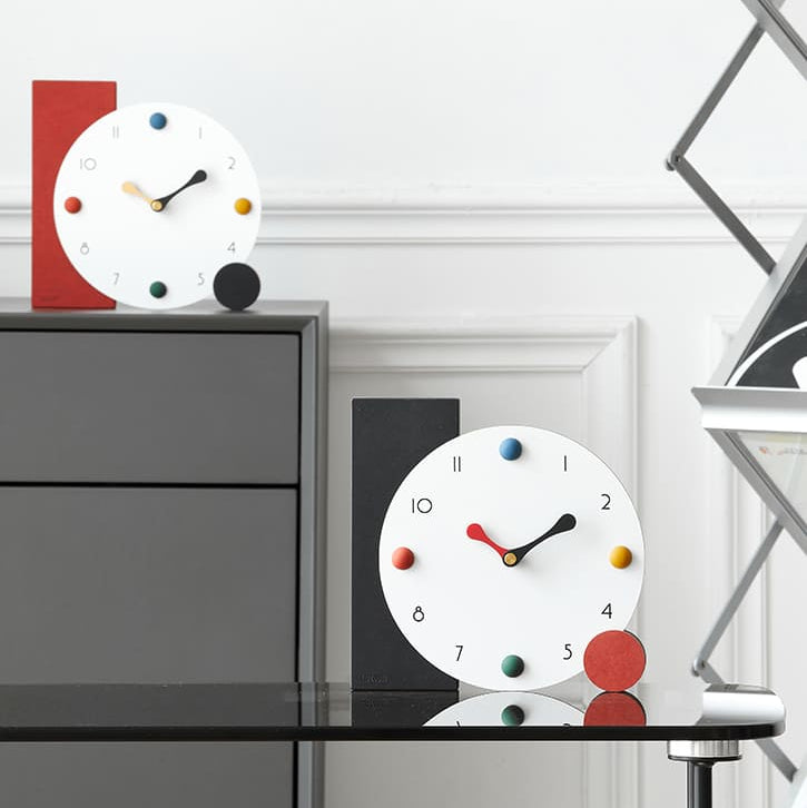 Modern Minimalist Colour Dot Desk Clock 4