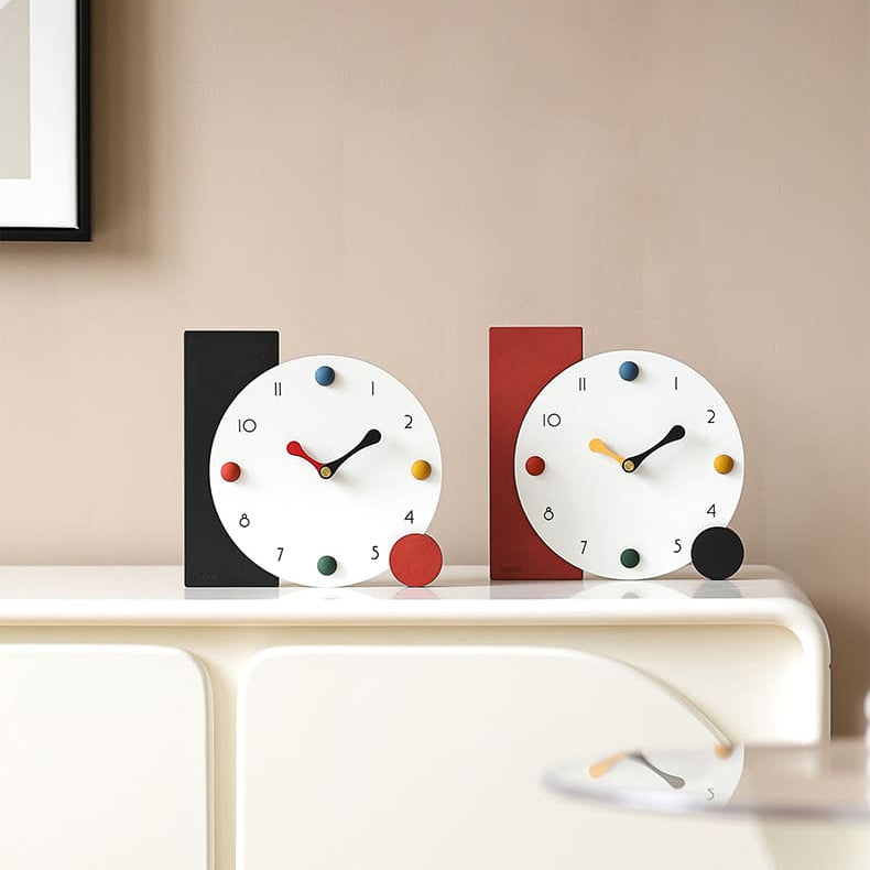 Modern Minimalist Colour Dot Desk Clock 5