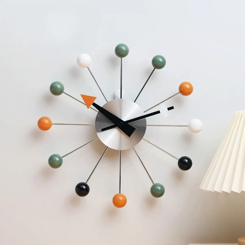 Modern Silent Pop Colour Ball Wall Clock 1