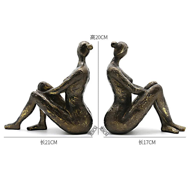 Modern Thinker Girl Statue - Abstract Character Home Decor 10