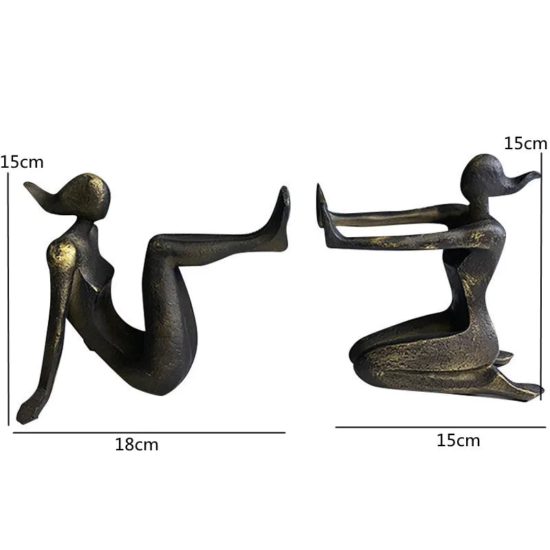 Modern Thinker Girl Statue - Abstract Character Home Decor 12