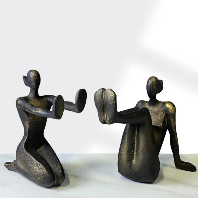 Modern Thinker Girl Statue - Abstract Character Home Decor 6
