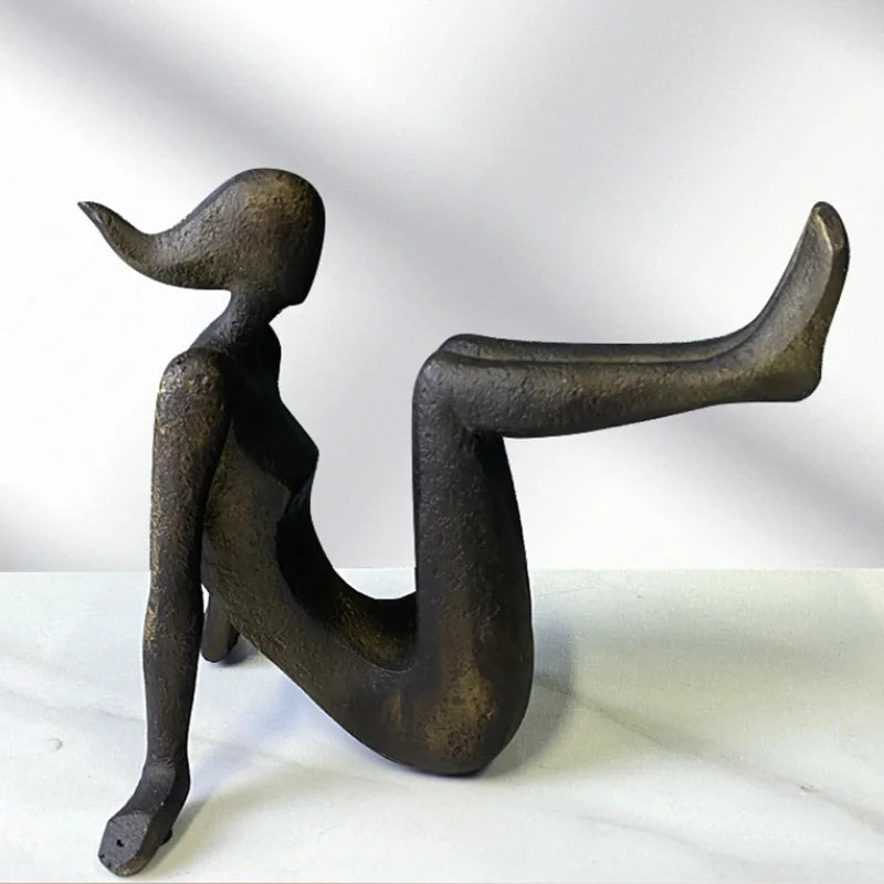 Modern Thinker Girl Statue - Abstract Character Home Decor 8