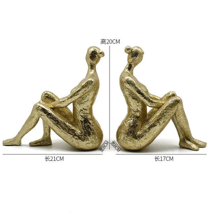 Modern Thinker Girl Statue - Abstract Character Home Decor 9