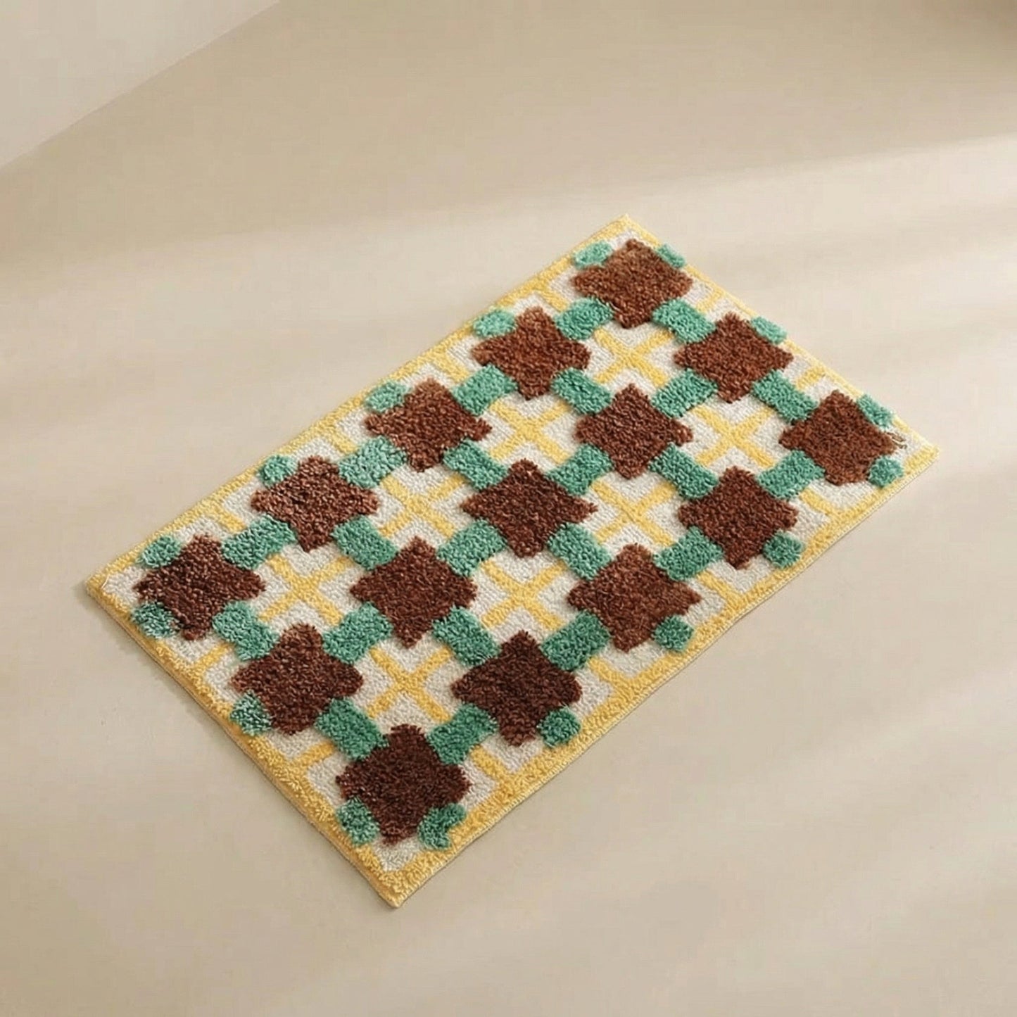 Moroccan Design Non-Slip Bath Mat with Quick-Dry Surface – Soft Fabric Bathroom Mat 1