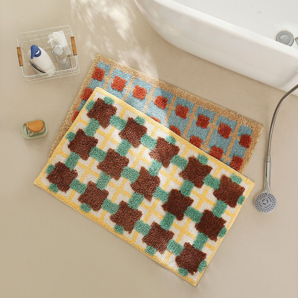Moroccan Design Non-Slip Bath Mat with Quick-Dry Surface – Soft Fabric Bathroom Mat 2