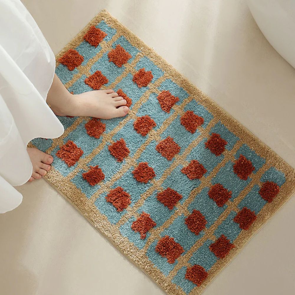 Moroccan Design Non-Slip Bath Mat with Quick-Dry Surface – Soft Fabric Bathroom Mat 4