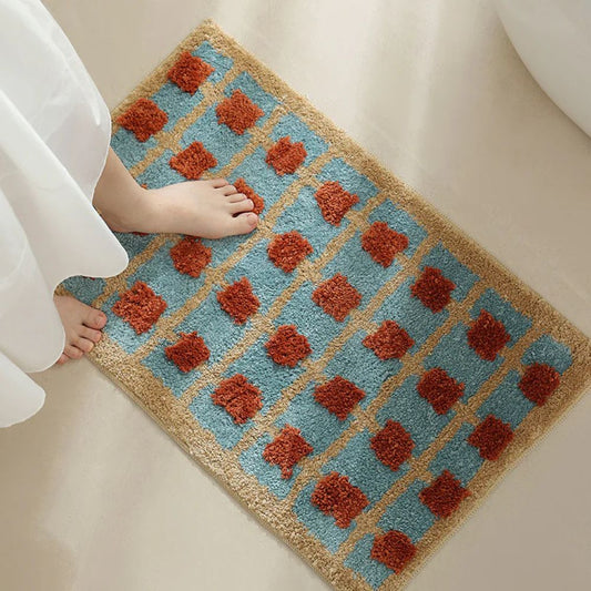 Moroccan Design Non-Slip Bath Mat with Quick-Dry Surface – Soft Fabric Bathroom Mat 4